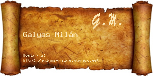 Galyas Milán névjegykártya
