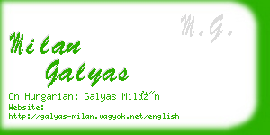 milan galyas business card